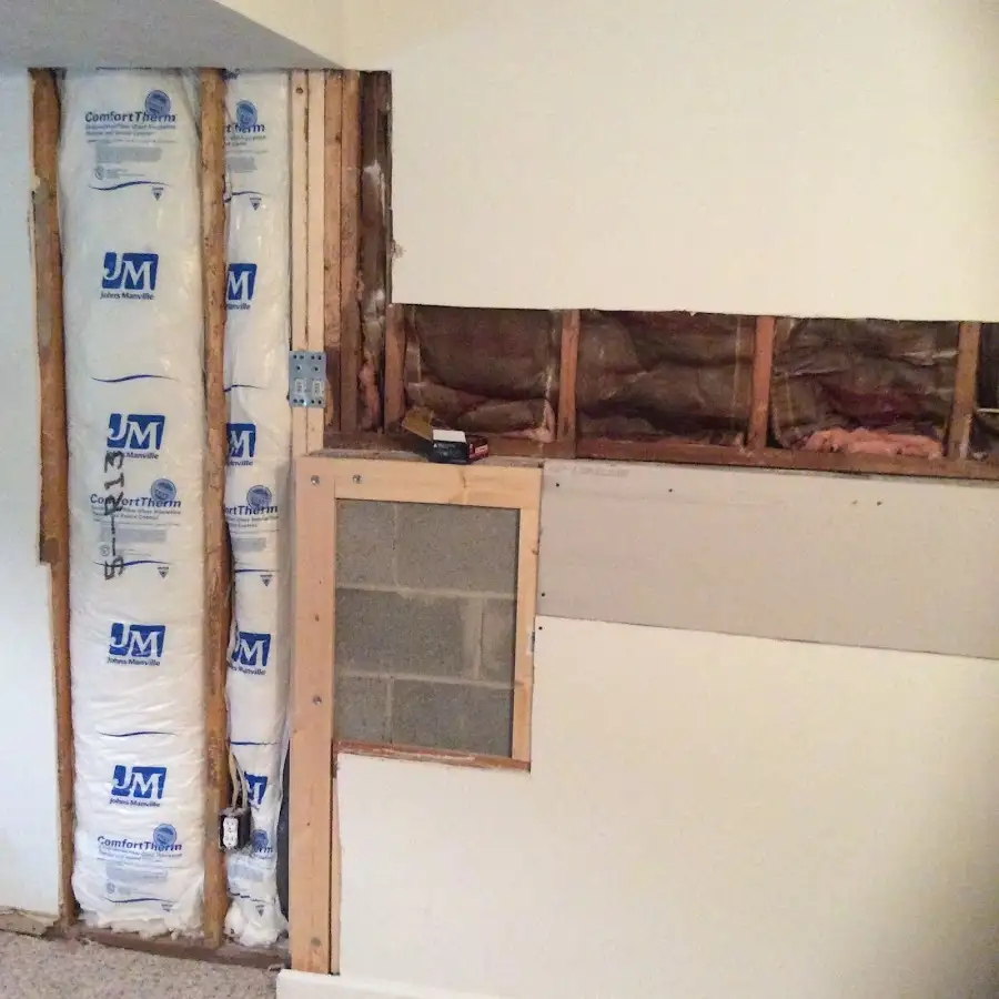 Wall insulation replacement during Contents Cleaning & Restoration in Belmont